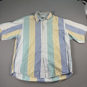 Vintage Dockers Shirt Mens‎ XL Striped Short Sleeve Button Up 90s